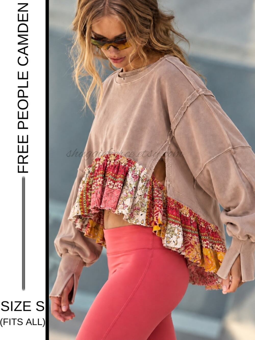 MSRP: $78 ✨Free People Camden Mineral Wash Kantha Upcycled Sweatshirt – Fits OS✨